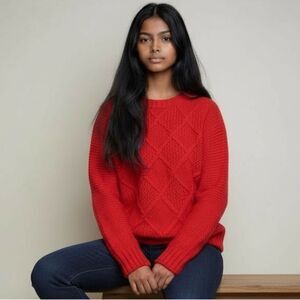 American Eagle Outfitters Red Cable Knit Fisherman Sweater
Size Small